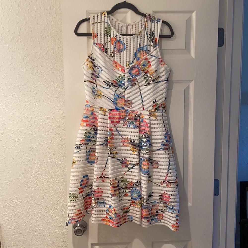 White floral accent dress